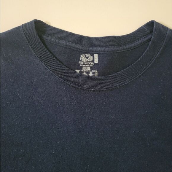 Fruit of the Loom Men's Black Crewneck Long Sleeve Pullover Tee - Picture 10 of 12